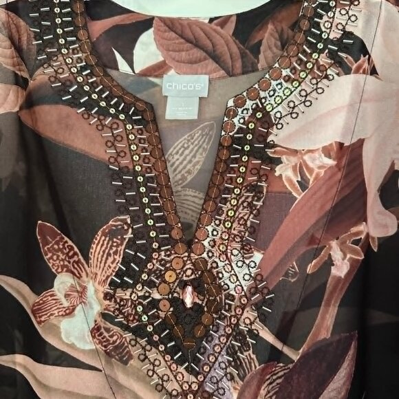 Chico’s - Embellished Floral Tunic - Picture 5 of 10
